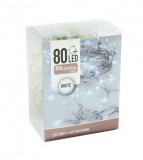 Noname Karácsonyi 80 LEDes fényfüzér hidegfehér beltéri elemes 8,3m AXS000580 - Karácsonyi LEDes fényfüz...