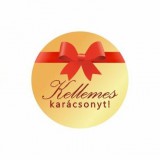 Noname Karácsonyi körcímke 20 db/cs Kellemes karácsonyt masnis