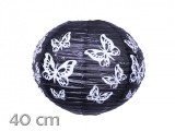 Noname Lampion fekete pillangós 40cm 218532