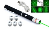 Noname Lézer pointer lézer mutató Akkumulátoros toll zöld lézer USB - 5 fejjel
