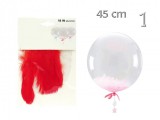 Noname Lufi átlátszó madártollal 45cm 217405 9féle színben