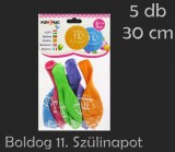 Noname Lufi Boldog 11. Szülinapot színes 5db 30cm 21036