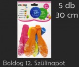 Noname Lufi Boldog 12. Szülinapot színes 5db 30cm 21037