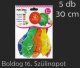 Noname Lufi Boldog 16. Szülinapot színes 5db 30cm 21041