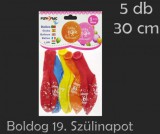 Noname Lufi Boldog 19. Szülinapot színes 5db 30cm 21044