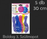 Noname Lufi Boldog 3. Szülinapot színes 5db 30cm 21028