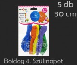 Noname Lufi Boldog 4. Szülinapot színes 5db 30cm 21029