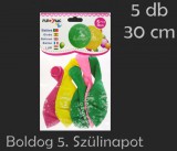 Noname Lufi Boldog 5. Szülinapot színes 5db 30cm 21030