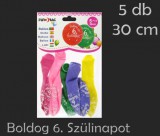 Noname Lufi Boldog 6. Szülinapot színes 5db 30cm 21031