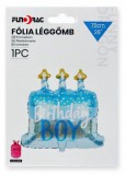 Noname Lufi fólia Birthday Boy torta kék 70cm 637840
