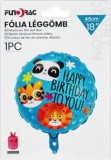 Noname Lufi fólia Happy Birthday állatos 45cm 614223