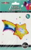 Noname Lufi fólia Happy birthday csillag szivárvány 45cm 610447