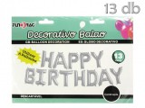 Noname Lufi fólia szett Happy Birthday ezüst 13db 220949