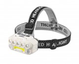 Noname Mozgásérzékelős 5 üzemmódú 1 COB LED 5 XPE 6 szines LED fejlámpa Akkumulátoros USB-C - HX-817S...
