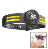 Noname Mozgásérzékelős 6 üzemmódú 2 COB LED 1 XPE LED fejlámpa Akkumulátoros USB - JF-T134