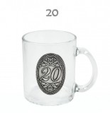 Noname Óncímkés Üveg bögre 0,3l 20 Születésnapi fémcímkés - Óncímkés Üveg bögre