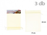 Noname Organza tasak krém 3db 17x23cm 215906