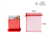 Noname Organza tasak piros 4db 14x17cm 215753