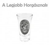 Noname Pálinkás pohár 5cl A Legjobb Horgásznak fémcímkés - Óncímkés Pálinkás pohár