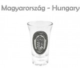 Noname Pálinkás pohár 5cl Magyarország Címer fémcímkés - Magyaros ajándék