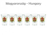 Noname Pálinkás pohár szett 3,4cl 6db Babér címeres Magyarország - Magyaros ajándék