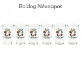 Noname Pálinkás pohár szett 3,4cl 6db Boldog Névnapot kalocsai minta - Magyaros ajándék