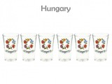 Noname Pálinkás pohár szett 3,4cl 6db Hungary kalocsai minta - Magyaros ajándék