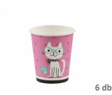 Noname Papírpohár cicás rózsaszín 6db 200ml 611748
