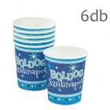 Noname Pohár szett Boldog szülinapot kék 6db 2dl