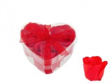 Noname Szappanrózsa szett piros szív dobozban 3db 4cm 6100
