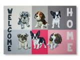 Noname Színes Tréfás Lábtörlő Welcome home kutyás 60x40cm 04870