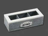 Noname Teásdoboz Home 3 fakkos szürke 24x10cm 04614