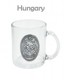 Noname Üveg bögre 0,3l Szarvasos Hungary fémcímkés - Magyaros ajándék