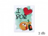 Noname Üvegcímke matrica I love BOR 2db 9x12cm 04232
