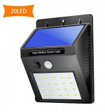 Noname Vezeték nélküli Napelemes 20 LED fali lámpa fény-mozgásérzékelős XF-6009