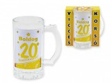 Noname Vicces Söröskorsó Boldog 20. Szülinapot arany 400ml 04656 - Tréfás Söröskorsó