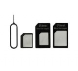 Noosy SIM adapter (Nano SIM kártyát Micro SIM és normál méretű kártyára alakítja át, kártya kiemelő)