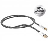 NorStone Jura USB A-B ezüstözött összekötő kábel, 1.5 méter