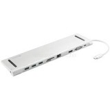 Notebook Dokkoló - USB-C 10-in-1 Docking Station (USB-C, HDMI/VGA, 3x USB3.0, 1x RJ-45, Audio, kártyaolvasó) (SANDBERG_136-31)