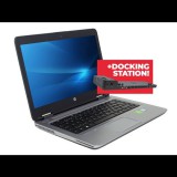Notebook HP ProBook 640 G2 + Docking station HP 2013 Ultra Slim D9Y32AA i5-6200U | 8GB DDR4 | 128GB SSD | NO ODD | 14" | 1920 x 1080 (Full HD) | Webcam | HD 520 | Win 10 Pro | Bronze | 6. Generation (1526407) - Felújított Notebook