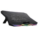 Notebook Hűtőpad 17,3"-ig - AD-RC8 SHOWY (fém rács; RGB, 1x18cm, USB port, állítható döntési magasság) (RAMPAGE_33450)