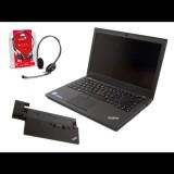 Notebook Lenovo ThinkPad X260 + ThinkPad Ultra Dock (Type 40A2) i5-6300U | 8GB DDR4 | 256GB SSD | NO ODD | 12,5" | 1366 x 768 | Webcam | HD 520 | Win 10 Pro | HDMI | Silver | 6. Generation (1524462) - Felújított Notebook