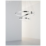 Nova Luce ARIA több ágú függeszték, króm, 3000K melegfehér, beépített LED, 1x145W, 8100 lm, 17222004D