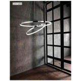 Nova Luce ARIA több ágú függeszték, króm, 3000K melegfehér, beépített LED, 1x85W, 4500 lm, 17222003D