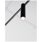 Nova Luce BAR sínre szerelhető lámpa, decorative mágneses sínrendszerhez, fekete, 3000K melegfehér, beépített LED, 1x5W, 300 lm, 9180561