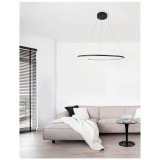 Nova Luce BREDA 1 ágú függeszték, fekete, 3000K melegfehér, beépített LED, 1x30W, 1480 lm, 9010023