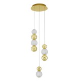 Nova Luce BRILLE több ágú függeszték, arany, 3200K melegfehér, beépített LED, 1x18W, 852 lm, 9511040