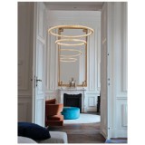 Nova Luce CILION több ágú függeszték, kristály hatású, arany, 3000K melegfehér, beépített LED, 1x56W, 3555 lm, 9011139