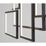 Nova Luce CORNICE több ágú függeszték, fekete, 3000K melegfehér, beépített LED, 1x80W, 4860 lm, 9142765