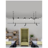 Nova Luce CRIMSON függesztett sín szerkezet, decorative mágneses sínrendszerhez, fekete, 9190800